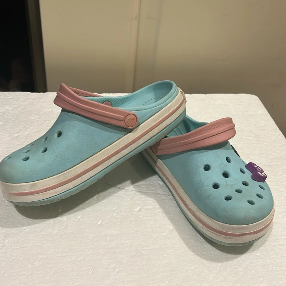 CROCS crocband clogs w/ butterfly jewel on sandals water shoes toddler size 12